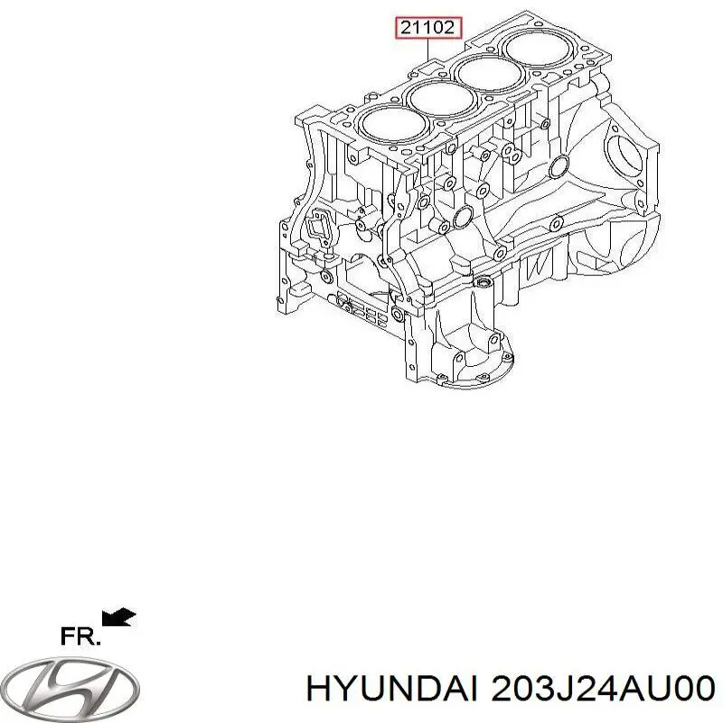 Bloque de cilindros del motor para Hyundai H-1 STAREX (A1)