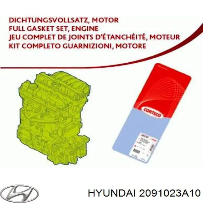 2091023A10 Hyundai/Kia juego de juntas de motor, completo
