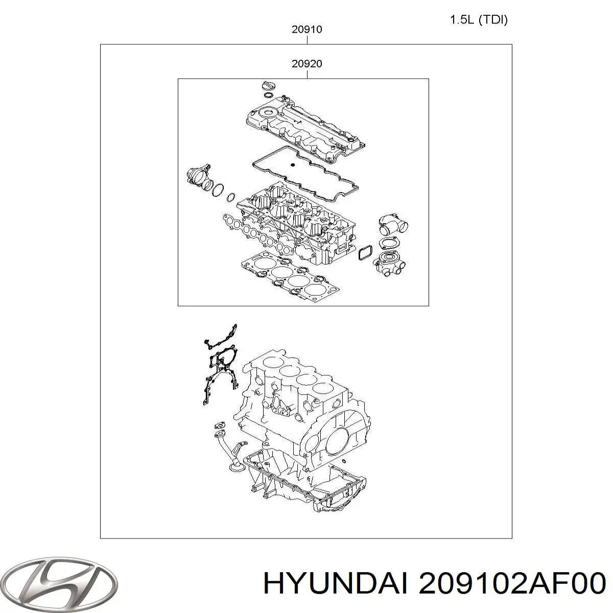 Kit completo de juntas Hyundai/Kia 209102AF00 precio, desde 100,57 EUR