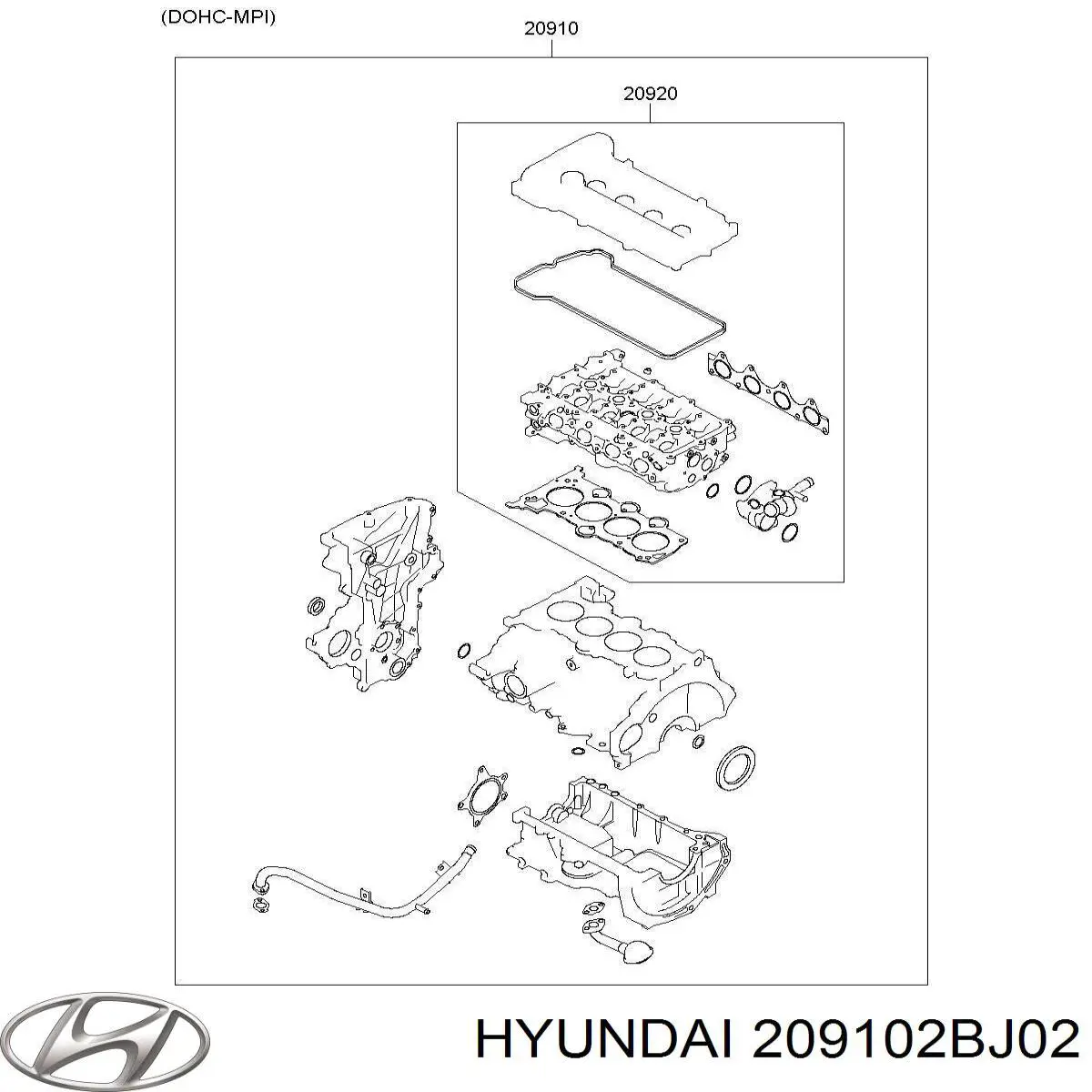 Kit completo de juntas Hyundai/Kia 209102BJ02 precio, desde 82,31 EUR