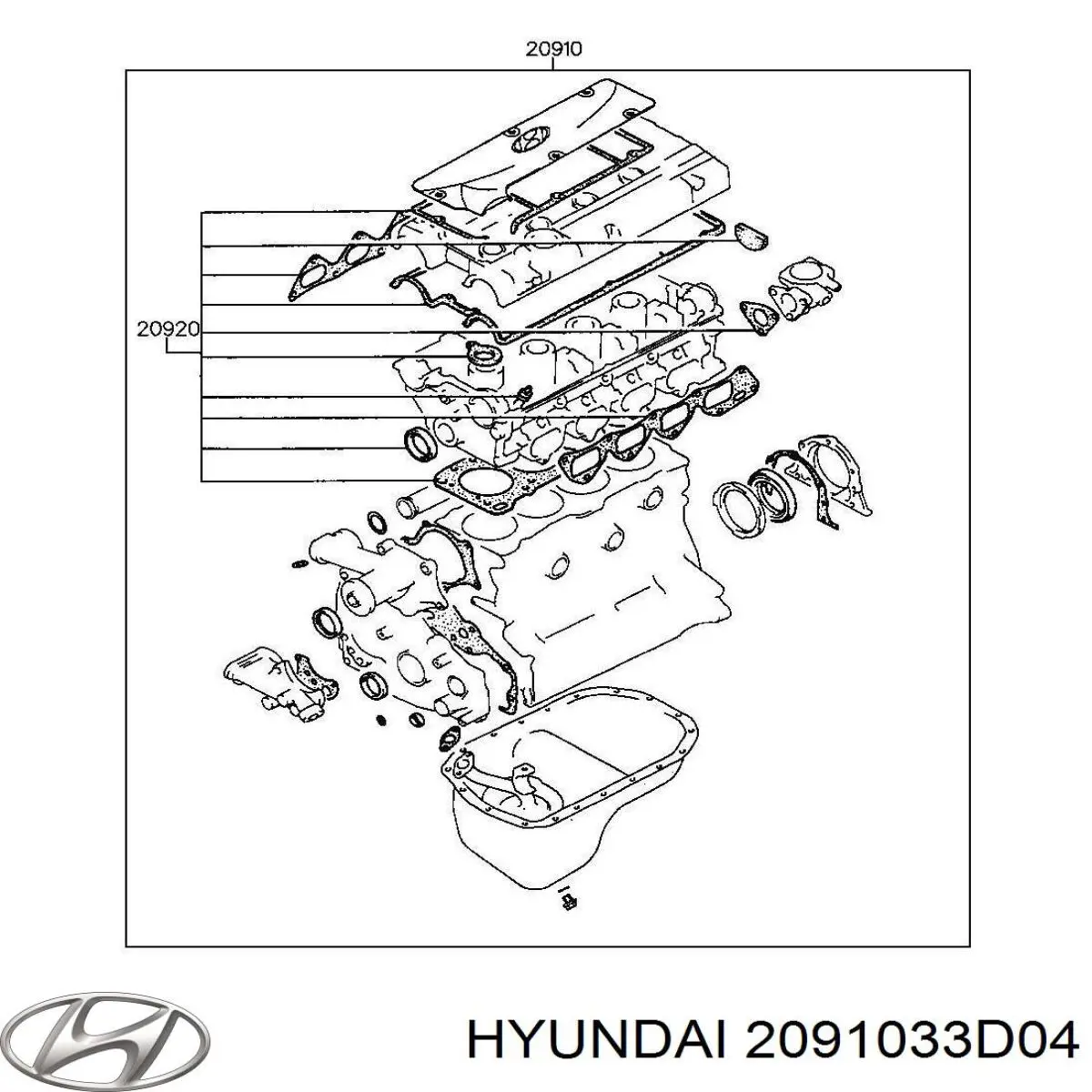 2091033D02 Hyundai/Kia juego de juntas de motor, completo
