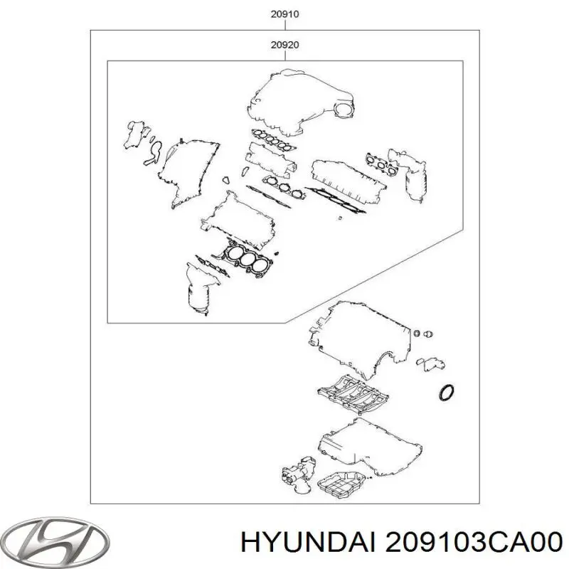 209103CA00 Hyundai/Kia juego de juntas de motor, completo