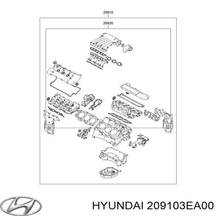 Kit completo de juntas del motor para Hyundai Grandeur (TG)