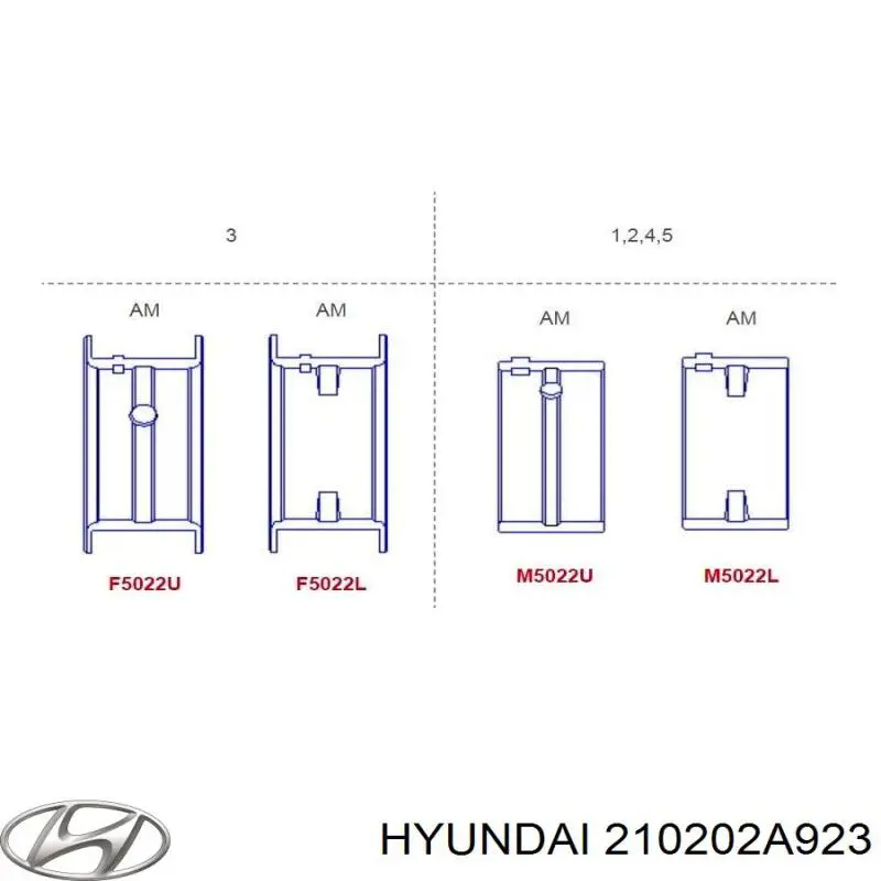 Kit cojinetes cigüeñal, estándar, (STD) para Hyundai I20 (PB)