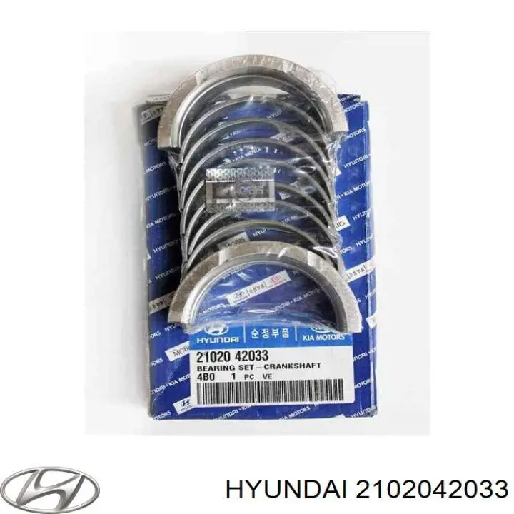 2102042032D Hyundai/Kia juego de cojinetes de cigüeñal, estándar, (std)