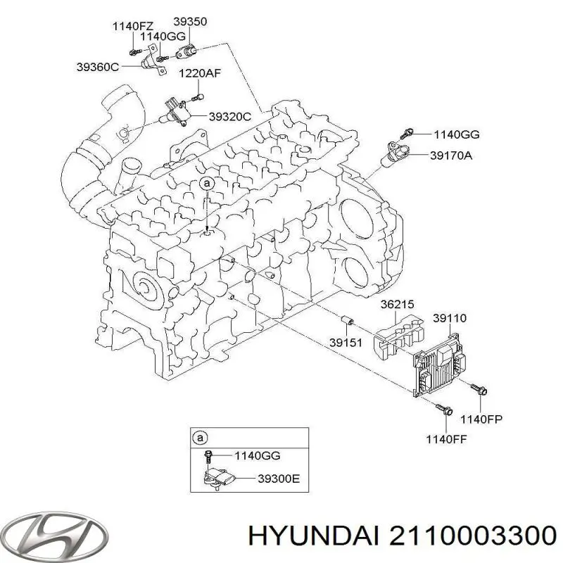 V401403P00 Hyundai/Kia bloque motor