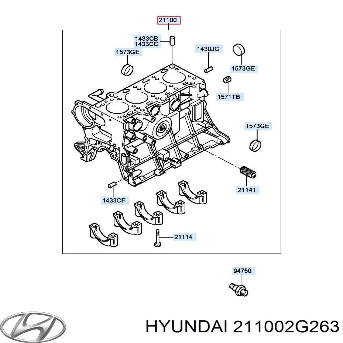 211002G263 Hyundai/Kia bloque motor