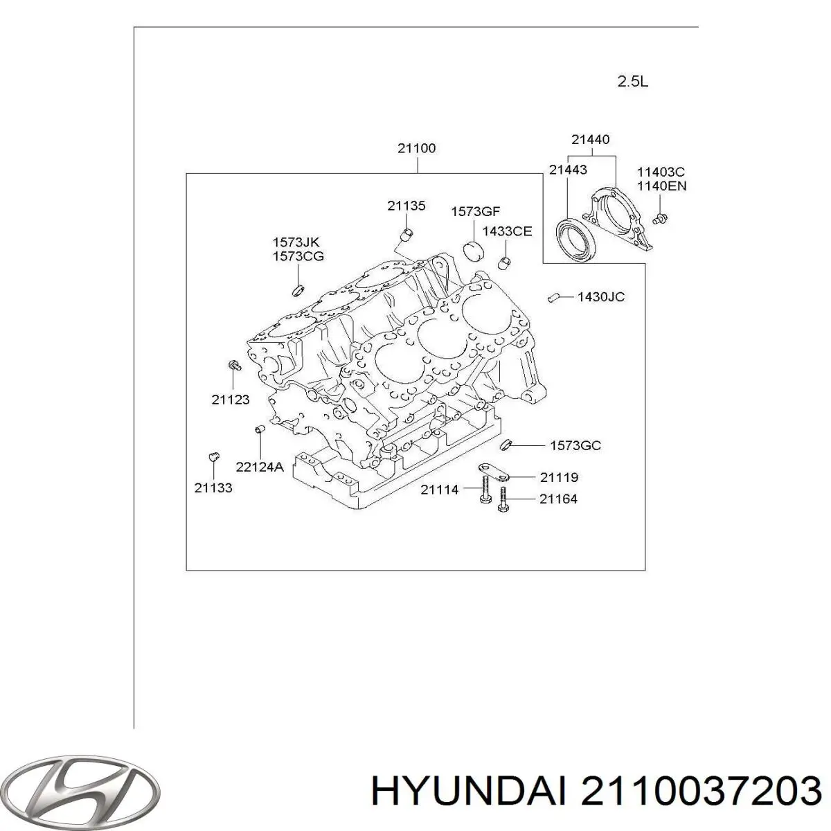 2110037204 Hyundai/Kia bloque motor
