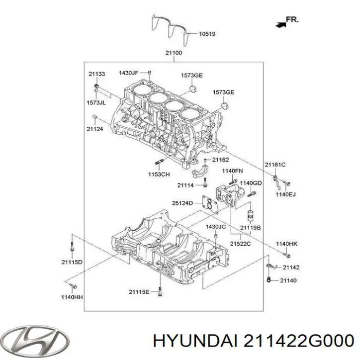 Boquilla de aceite para Hyundai Santa Fe (TM)