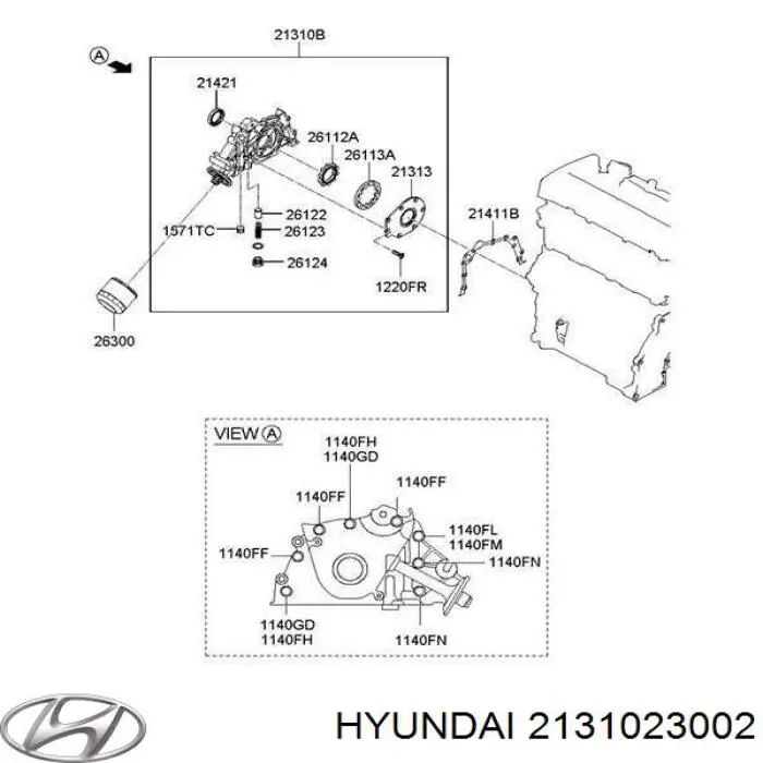 Bomba de aceite para Hyundai Lantra 