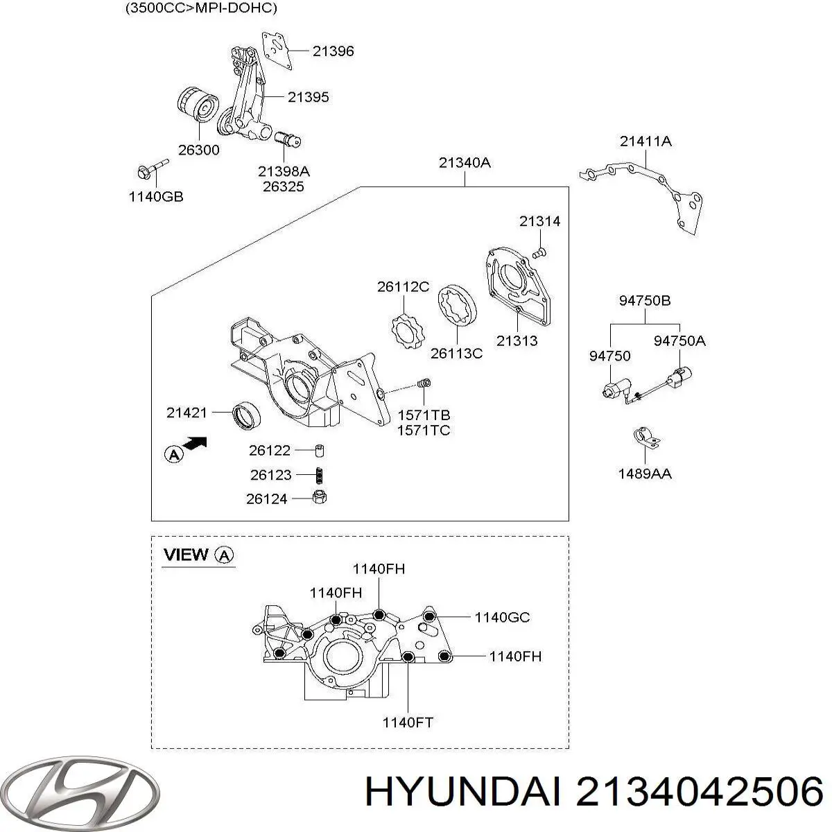 2134042506 Hyundai/Kia bomba de aceite