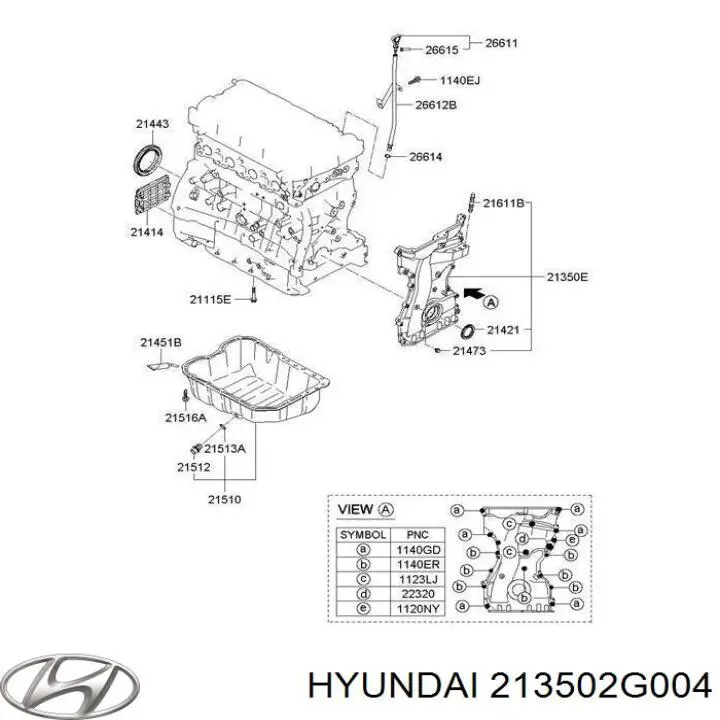 Tapa delantera del motor Hyundai/Kia 213502G004 precio, desde 144,26 EUR