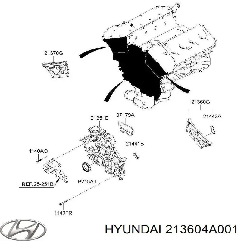 Comprar 213604A001 Hyundai/Kia Cubierta superior de la correa de distribución