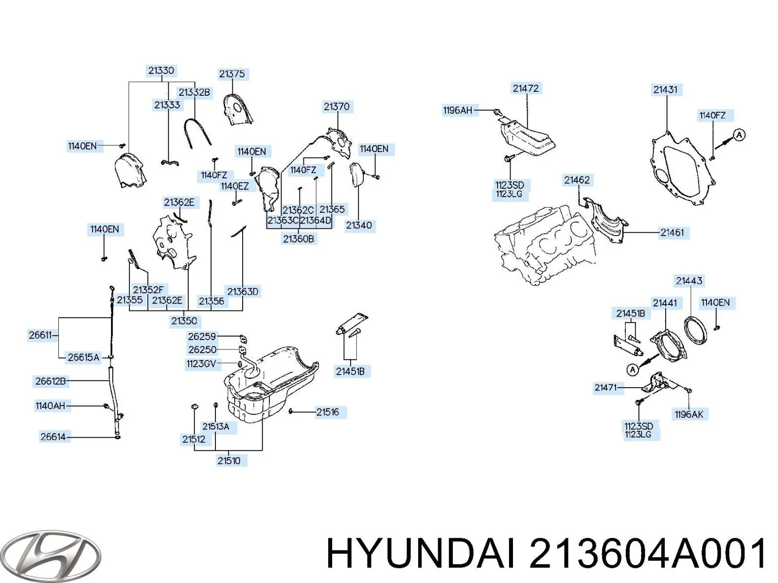 Cubierta superior de la correa de distribución Hyundai/Kia 213604A001 precio, desde 155,37 EUR