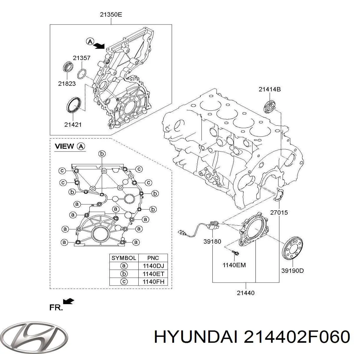 214402F060 Hyundai/Kia anillo retén, cigüeñal trasero