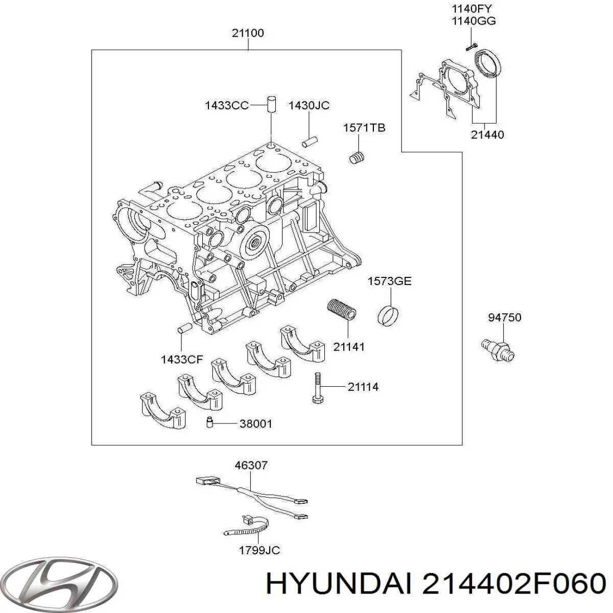 Comprar 214402F060 Hyundai/Kia Portasello del cigüeñal trasero
