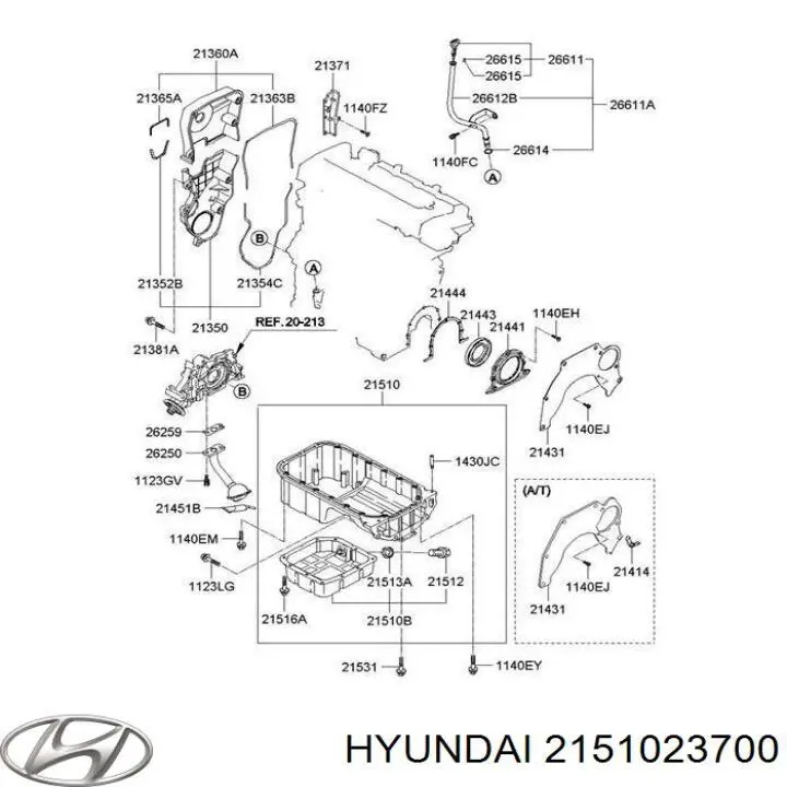 Cárter de aceite del motor para Hyundai Sonata (NF)