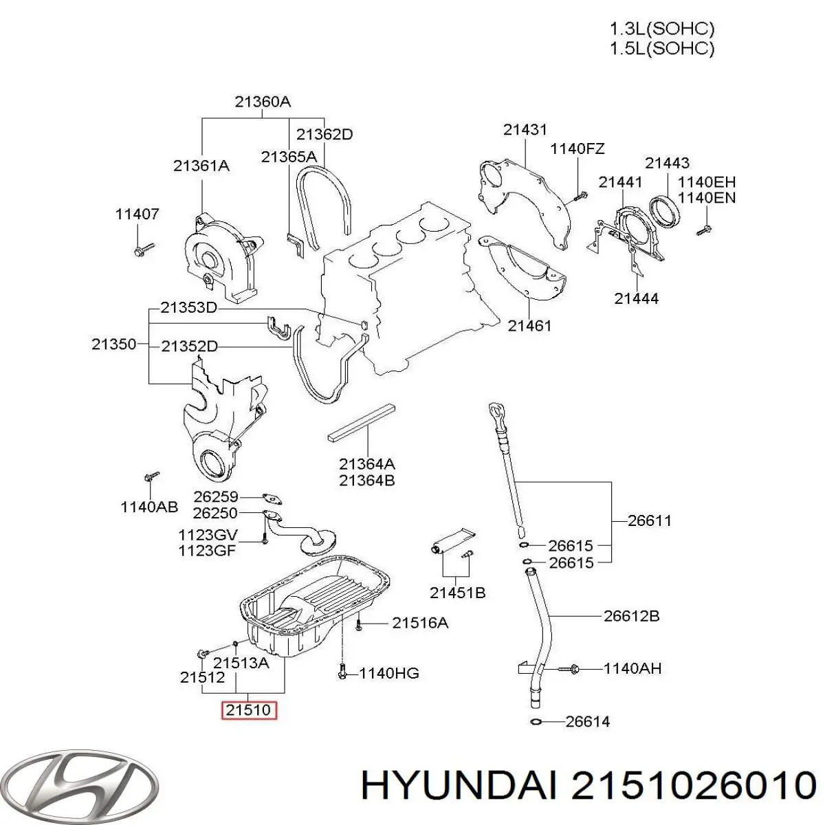 Cárter de aceite del motor Hyundai/Kia 2151026010 precio, desde 30,50 EUR