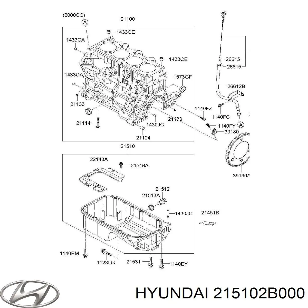 215102B000 Hyundai/Kia cárter de aceite
