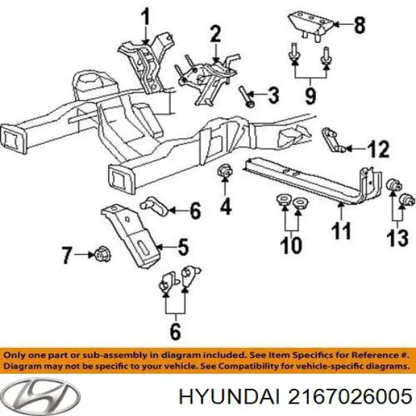 2167026005 Hyundai/Kia soporte para taco de motor derecho