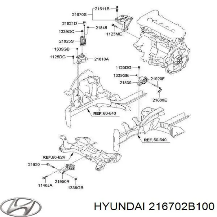Soporte derecho del motor Hyundai/Kia 216702B100 precio, desde 69,76 EUR