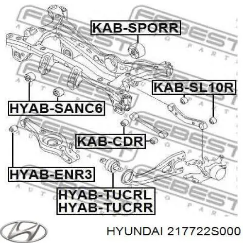 217722S000 Hyundai/Kia suspensión, cuerpo del eje trasero