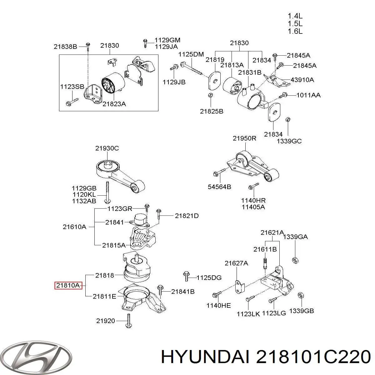 Soporte de motor derecho Hyundai/Kia 218101C220 precio, desde 49,21 EUR