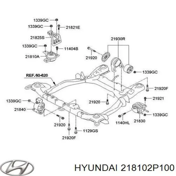 218102P000 Hyundai/Kia soporte de motor derecho