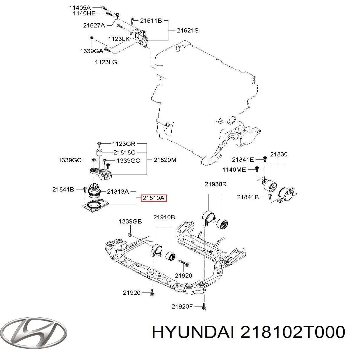 Comprar 218102T000 Hyundai/Kia Soporte de motor derecho