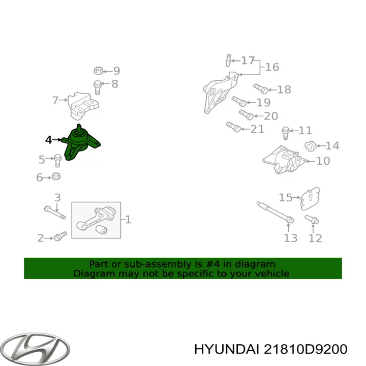 Comprar 21810D9200 Hyundai/Kia Soporte de motor derecho