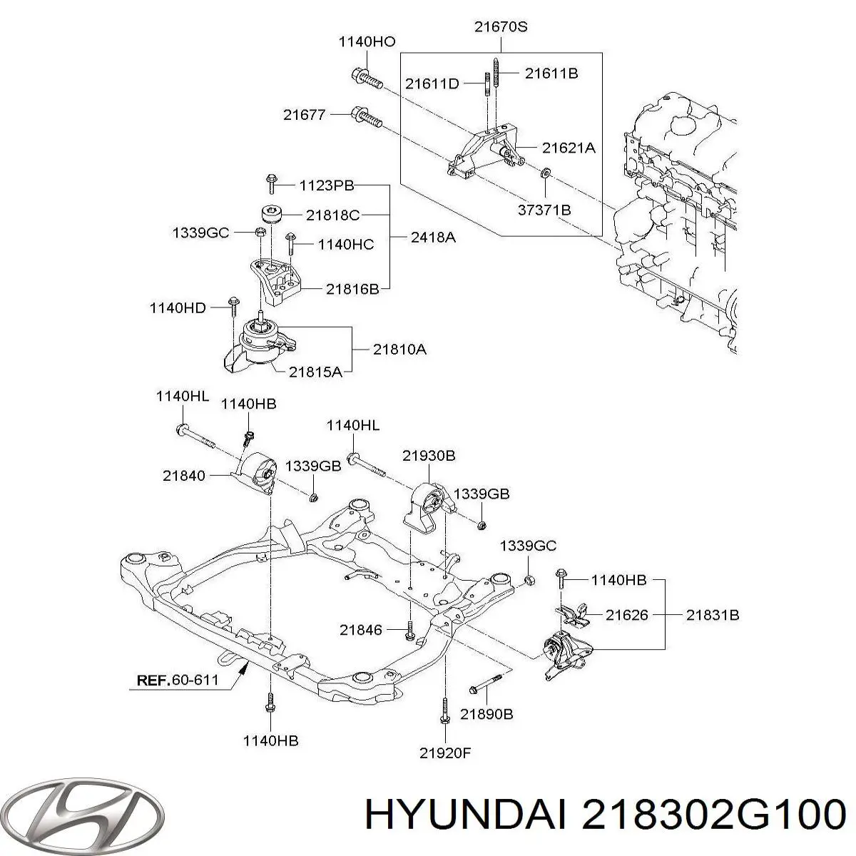 Comprar 218302G100 Hyundai/Kia Soporte izquierdo del motor