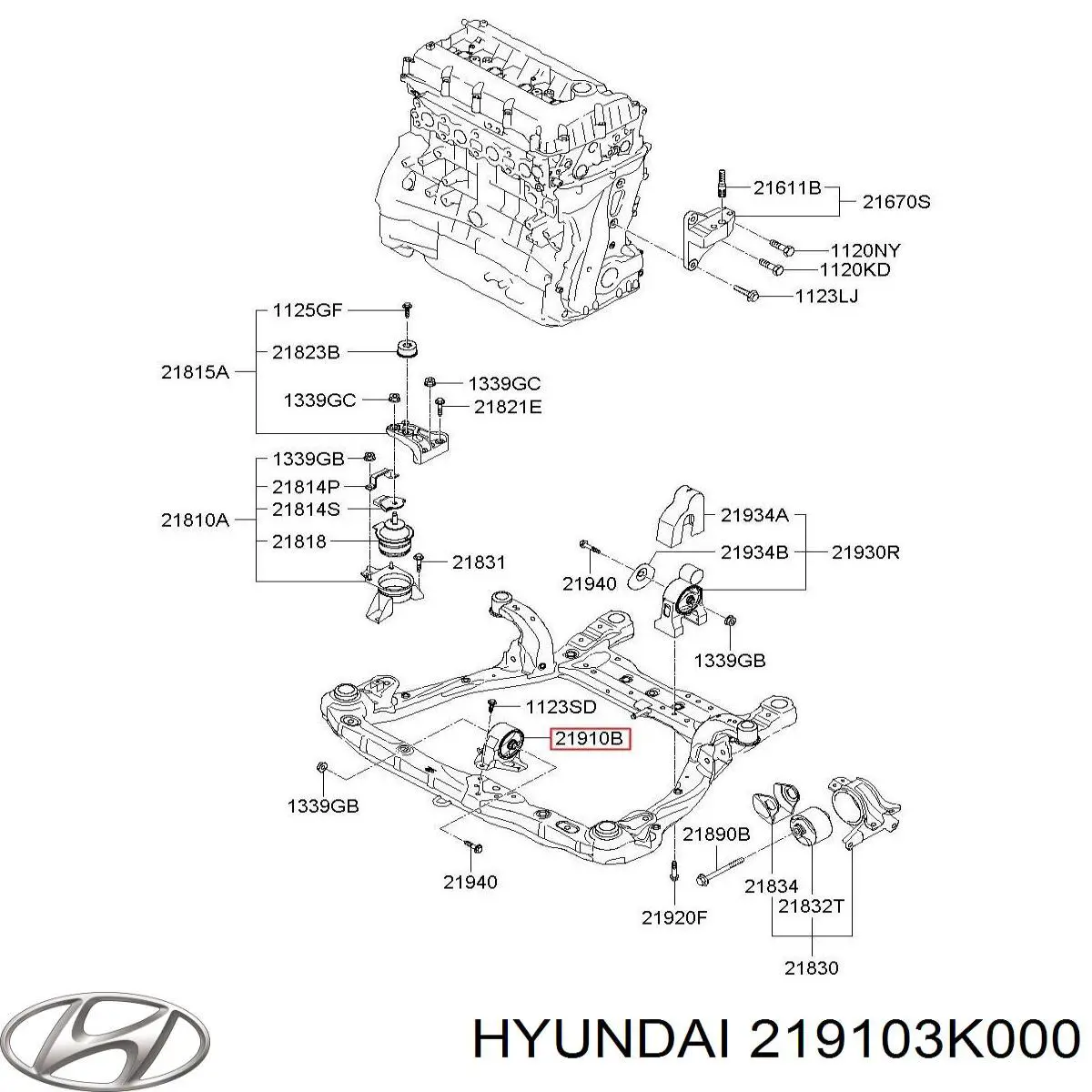 Soporte motor delantero para Hyundai Sonata (NF)