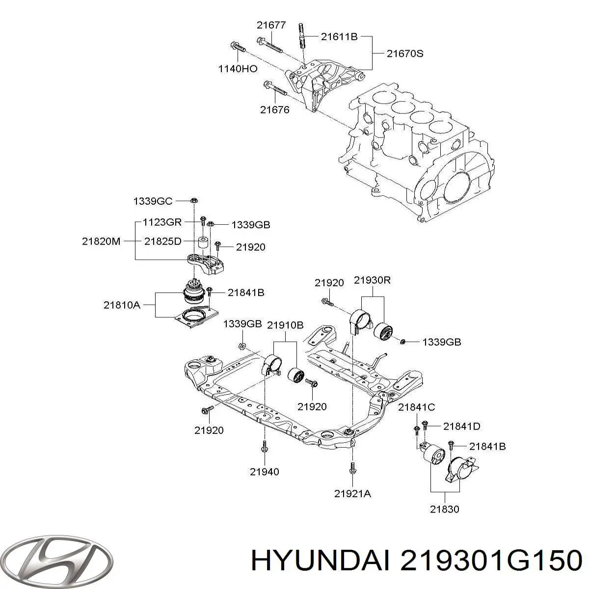 Comprar 219301G100 Hyundai/Kia Soporte de motor trasero