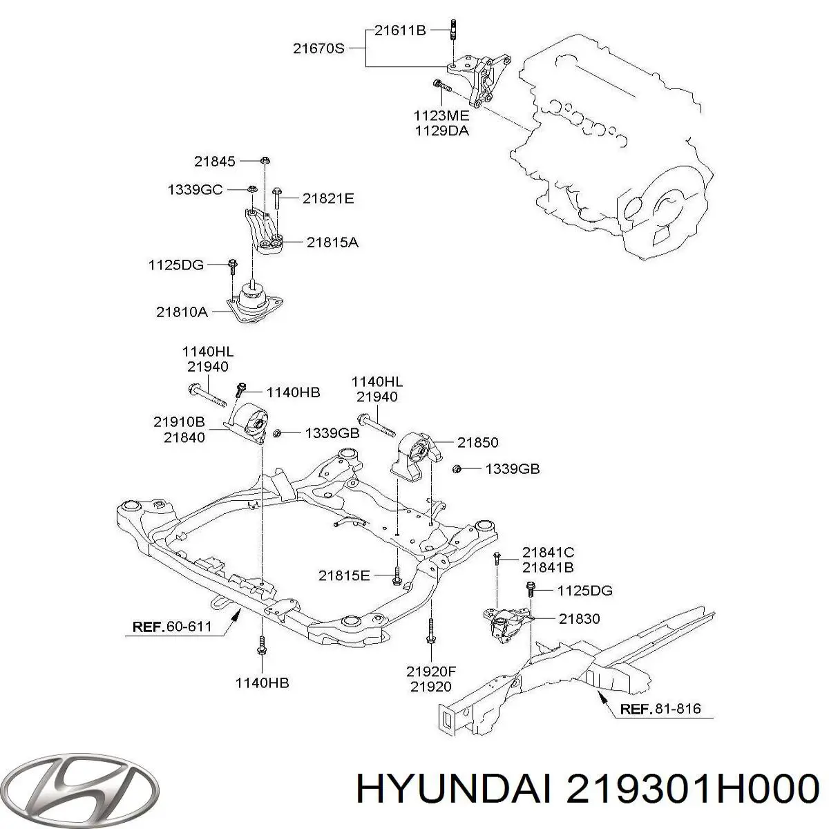 Comprar 219301H000 Hyundai/Kia Soporte de motor trasero