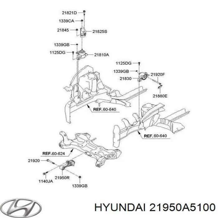 Comprar 21950A5100 Hyundai/Kia Soporte de motor delantero