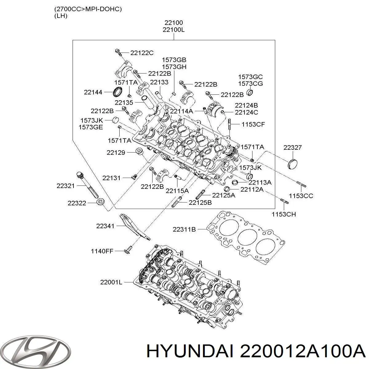 Cabeza de cilindro Hyundai/Kia 221112A300 precio, desde 294,76 EUR