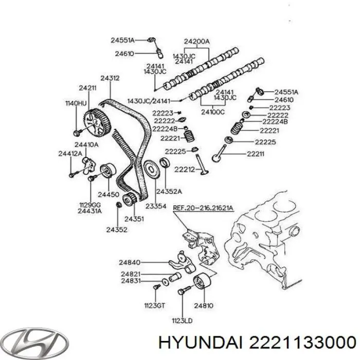 2221133000 Hyundai/Kia válvula de admisión