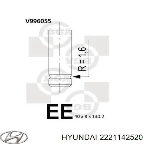 Comprar 2221142520 Hyundai/Kia Válvulas de admisión
