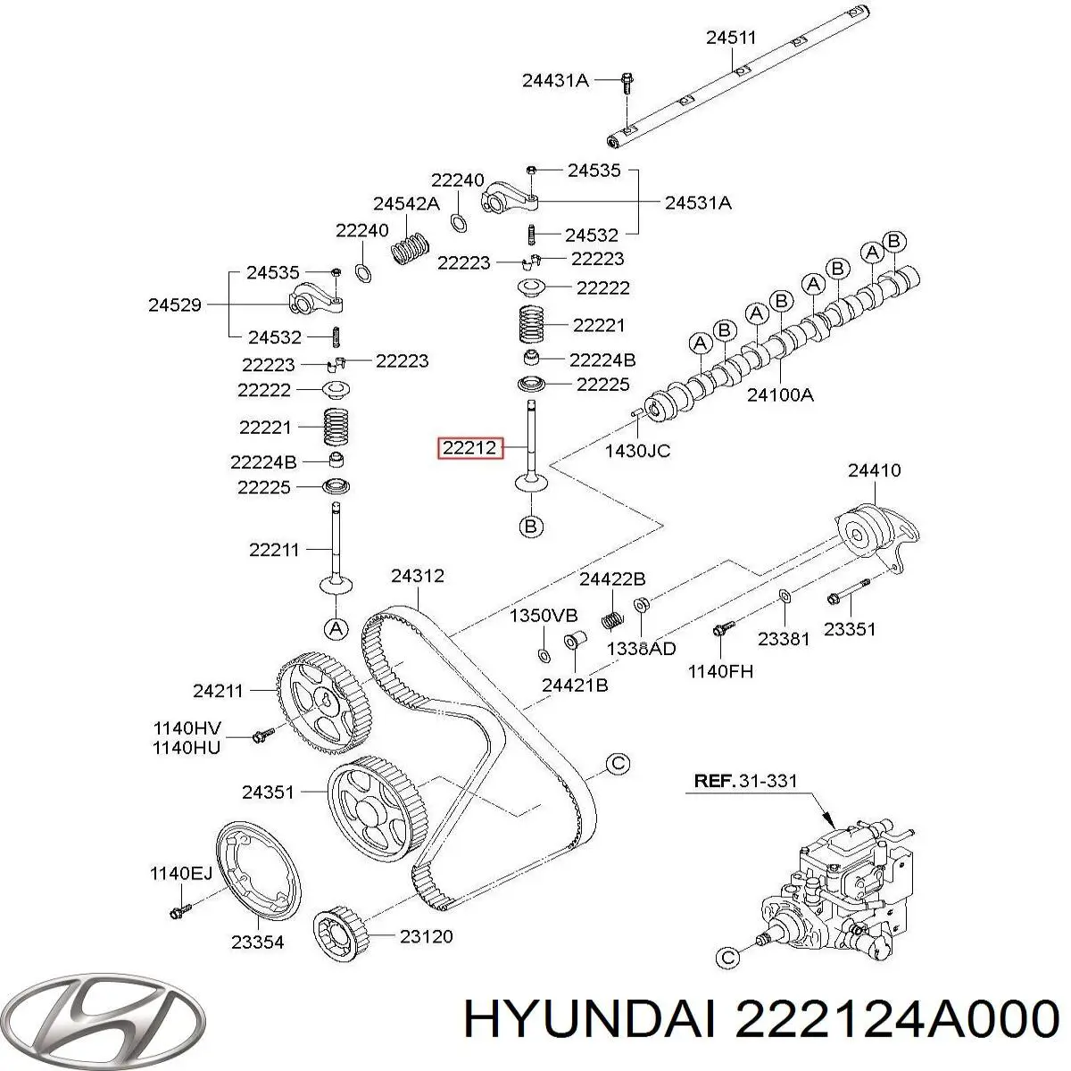 Válvula de escape Hyundai/Kia 222124A000 precio, desde 7,02 EUR
