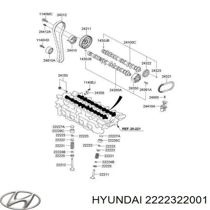 Comprar 2222322001 Hyundai/Kia Chaveta De Sujecion De Valvula