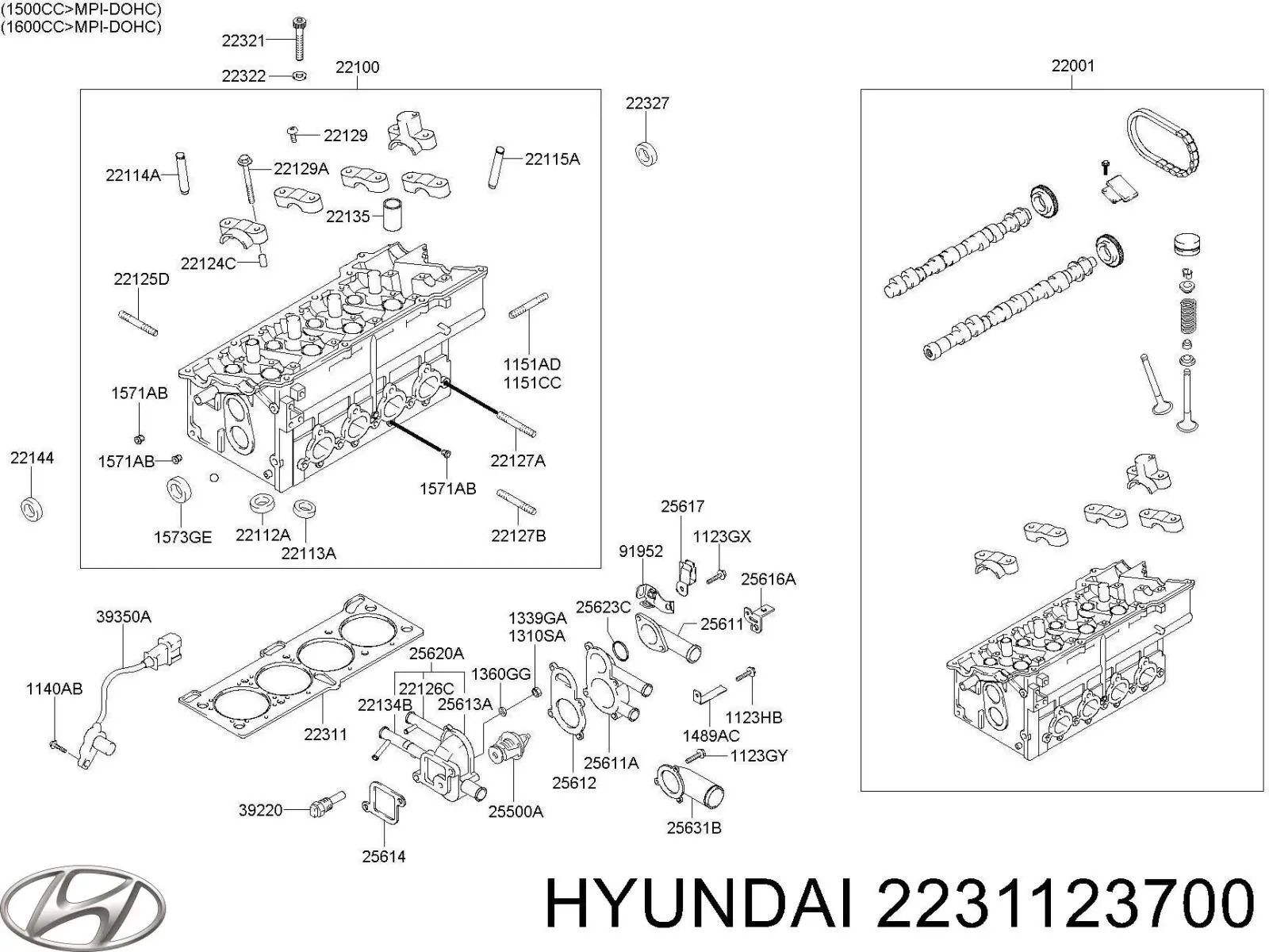 Empaque de culata Hyundai/Kia 2231123700