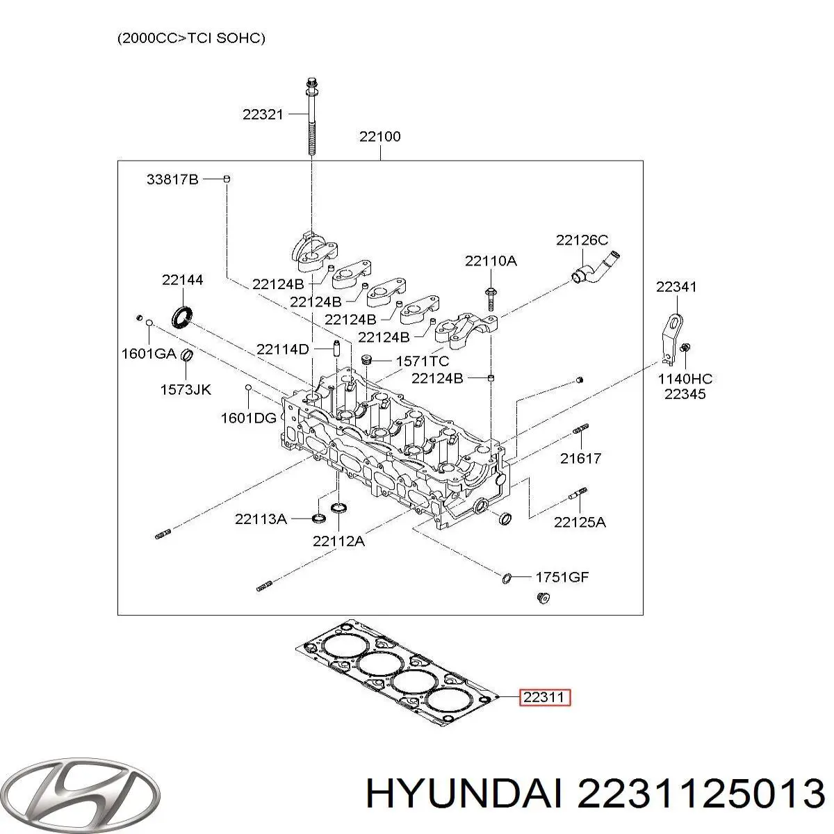 Empaque de culata Hyundai/Kia 2231125013