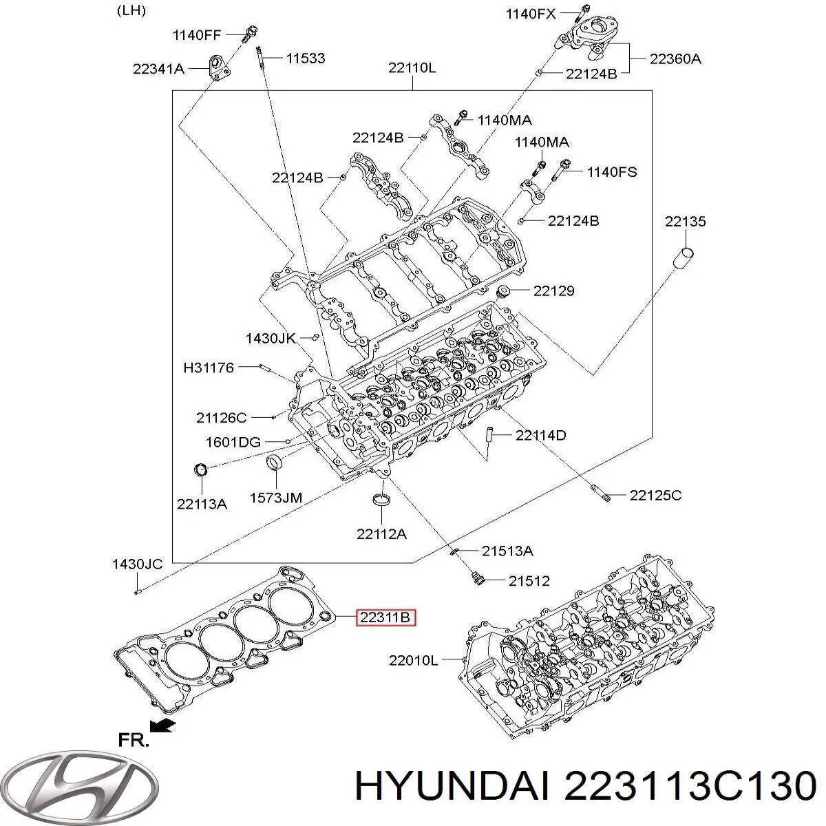 223113C130 Hyundai/Kia junta de culata izquierda