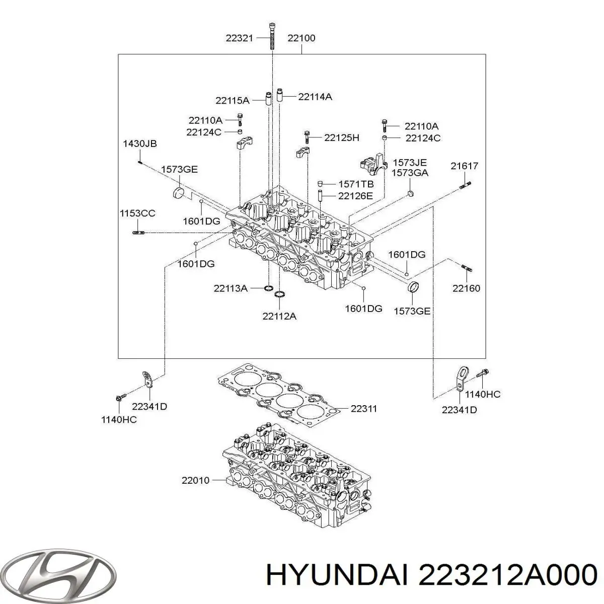 223212A100QQH Hyundai/Kia tornillo de culata