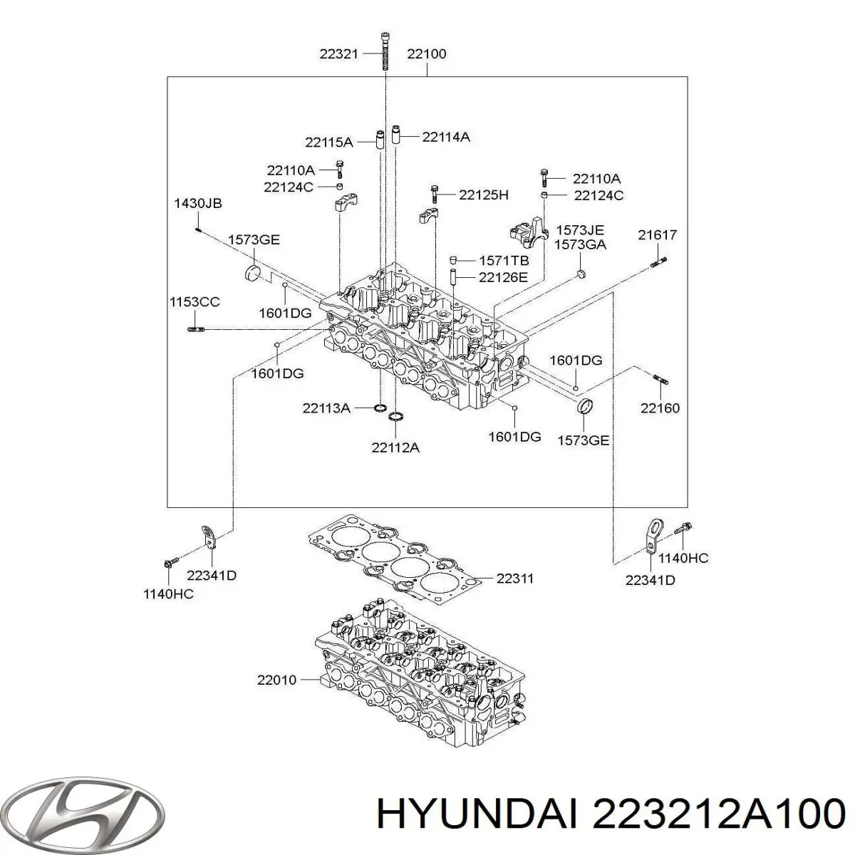 223212A100 Hyundai/Kia tornillo de culata