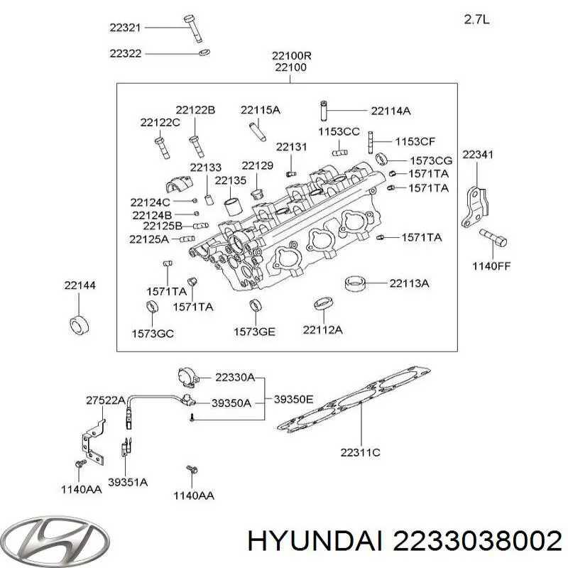 2233038002 Hyundai/Kia sensor de arbol de levas