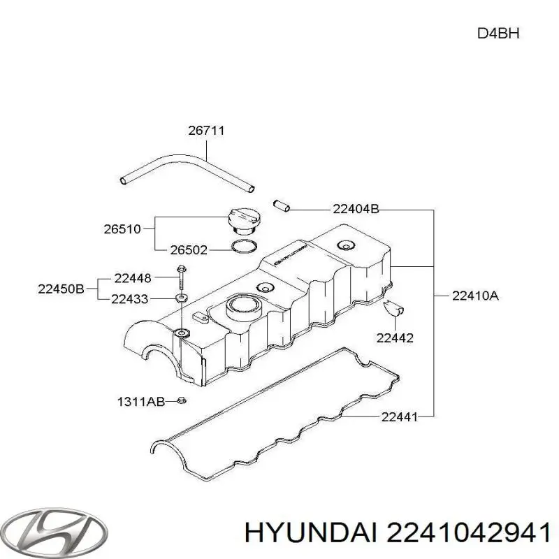 2241042941 Hyundai/Kia tapa de culata