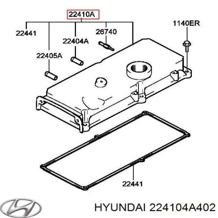 Tapa de balancines 224104A402 Hyundai/Kia