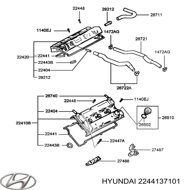 2244137101 Hyundai/Kia Junta de balancínes