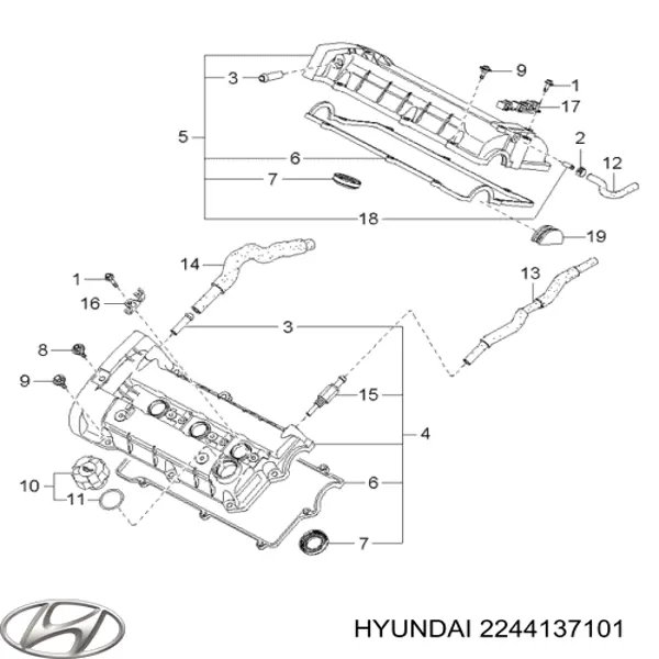 Comprar 2244137101 Hyundai/Kia Junta de tapa de balancines